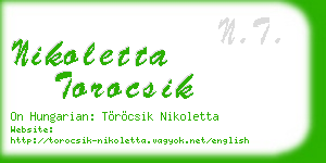 nikoletta torocsik business card