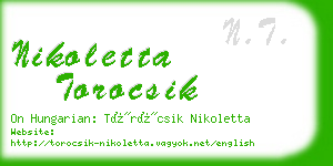 nikoletta torocsik business card